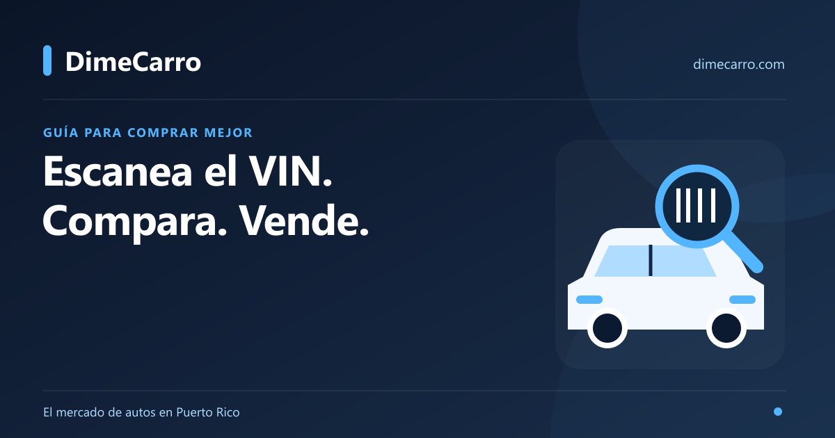 Escanea el VIN, vende gratis y compara depreciación